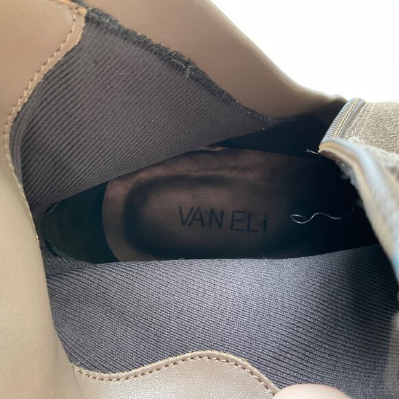 Van Eli Women’s Taupe Suede Western Fringe Knot Ankle Boots With Chunky Heels - Picture 7 of 11